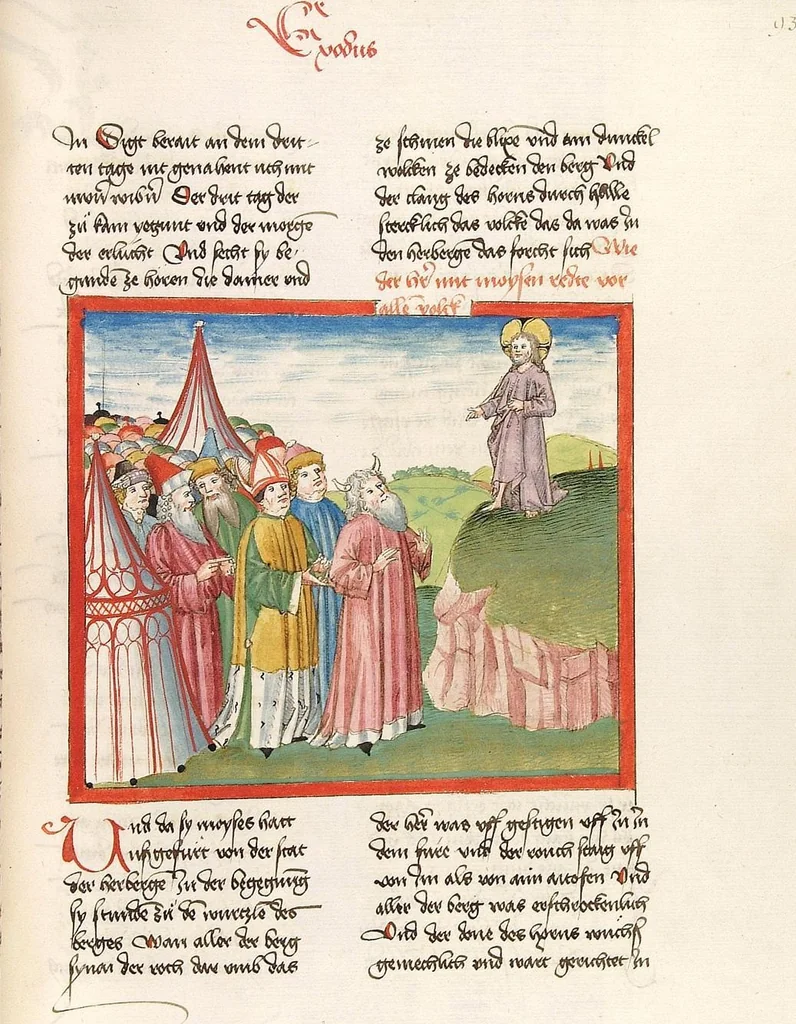 An illustration from Bücher Mose, Josua, Richter, Ruth, 1477, leaf 193