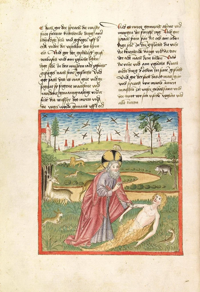 An illustration from Bücher Mose, Josua, Richter, Ruth, 1477, leaf 28