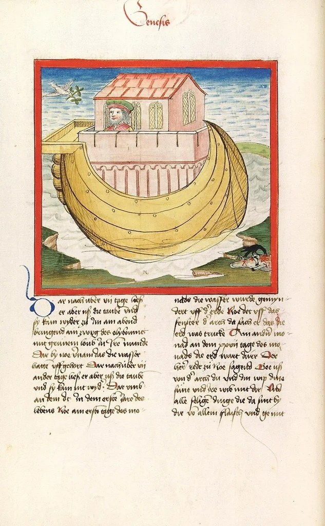 An illustration from Bücher Mose, Josua, Richter, Ruth, 1477, leaf 42