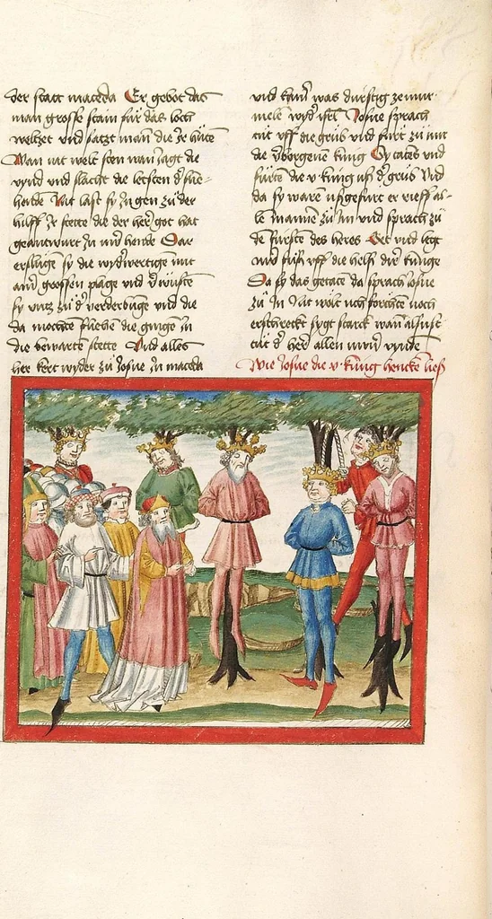 An illustration from Bücher Mose, Josua, Richter, Ruth, 1477, leaf 468