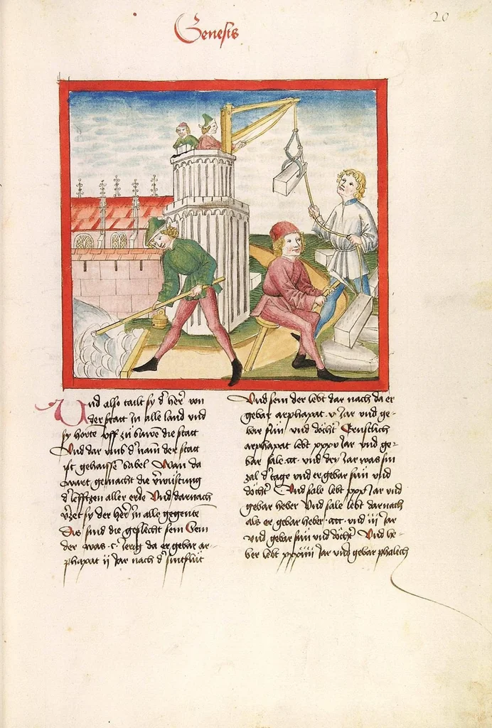 An illustration from Bücher Mose, Josua, Richter, Ruth, 1477, leaf 47