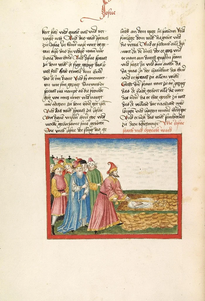An illustration from Bücher Mose, Josua, Richter, Ruth, 1477, leaf 492