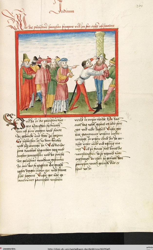 An illustration from Bücher Mose, Josua, Richter, Ruth, 1477, leaf 545
