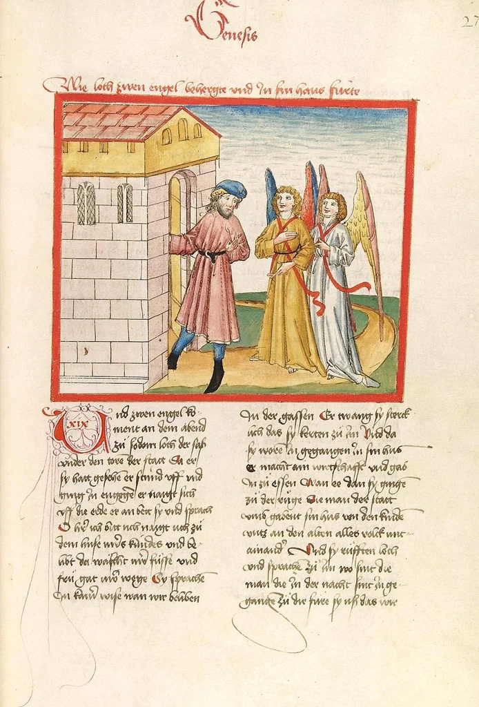 An illustration from Bücher Mose, Josua, Richter, Ruth, 1477, leaf 61