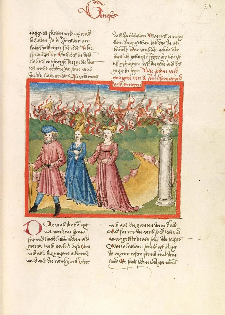 An illustration from Bücher Mose, Josua, Richter, Ruth, 1477, leaf 63