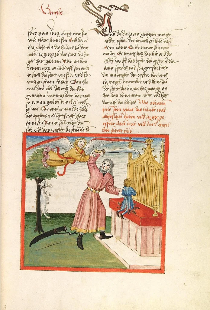 An illustration from Bücher Mose, Josua, Richter, Ruth, 1477, leaf 69