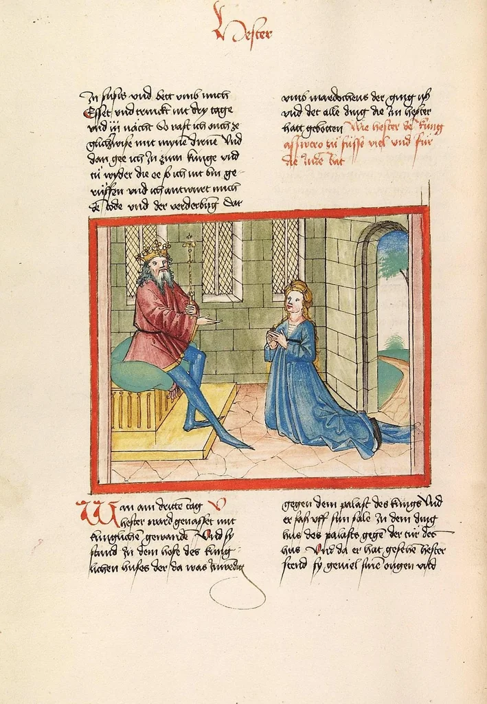 An illustration from Könige, Paralipomenon I und II, Esra, Tobias, Judith, Esther, Hiob, 1477, leaf 536