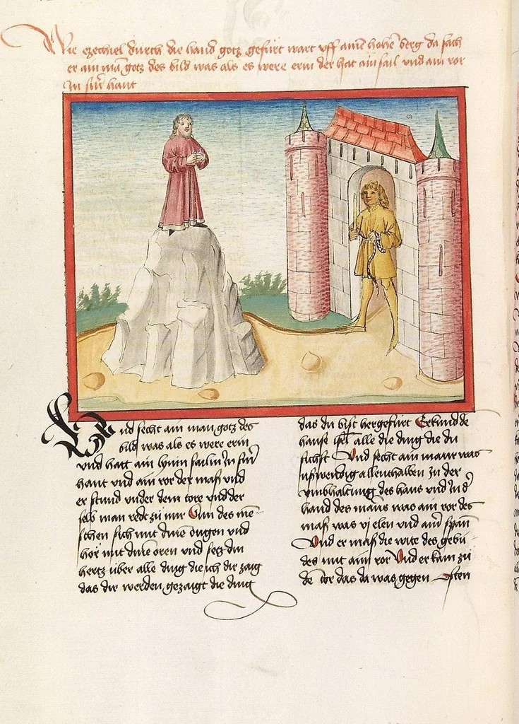 An illustration from Psalter, Parabole, Ecclesiastes, Cantica canticorum, Sapienta, Ecclesiasticus, Propheten, 1477, leaf 596