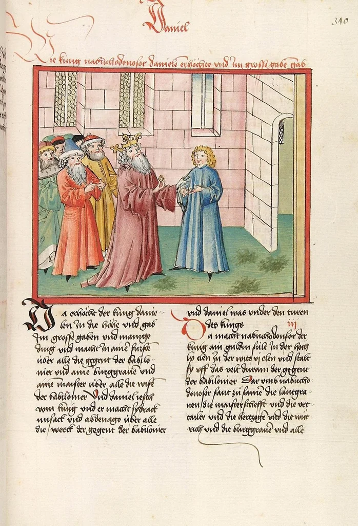 An illustration from Psalter, Parabole, Ecclesiastes, Cantica canticorum, Sapienta, Ecclesiasticus, Propheten, 1477, leaf 627