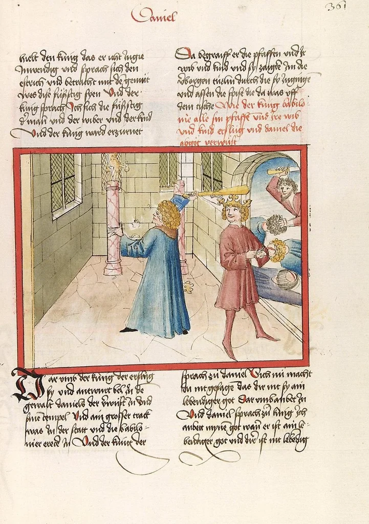 An illustration from Psalter, Parabole, Ecclesiastes, Cantica canticorum, Sapienta, Ecclesiasticus, Propheten, 1477, leaf 669
