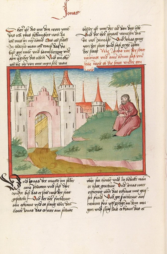 An illustration from Psalter, Parabole, Ecclesiastes, Cantica canticorum, Sapienta, Ecclesiasticus, Propheten, 1477, leaf 708