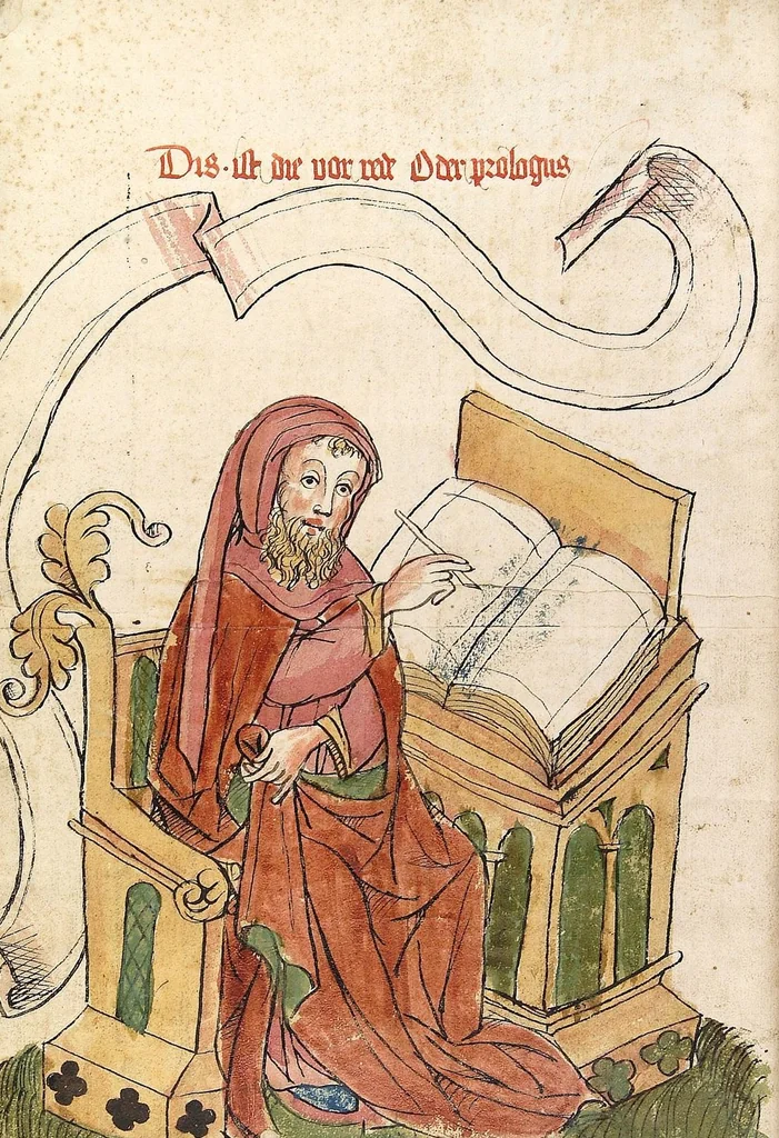 An illustration from AT (Bücher Mose, Josua, Richter), 1441, leaf 12