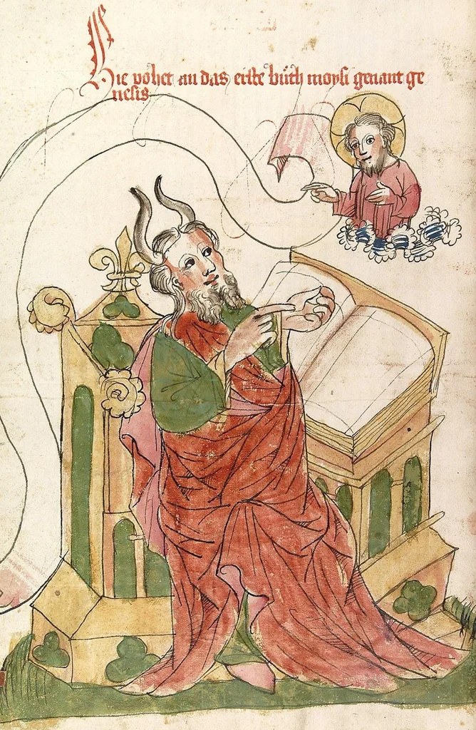 An illustration from AT (Bücher Mose, Josua, Richter), 1441, leaf 34