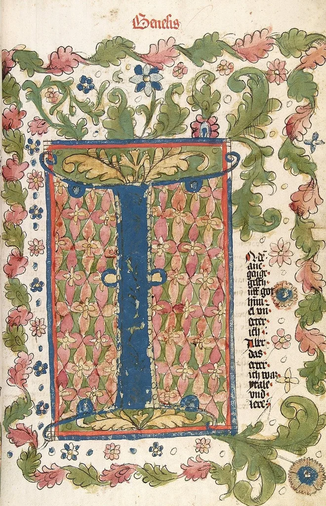 An illustration from AT (Bücher Mose, Josua, Richter), 1441, leaf 35