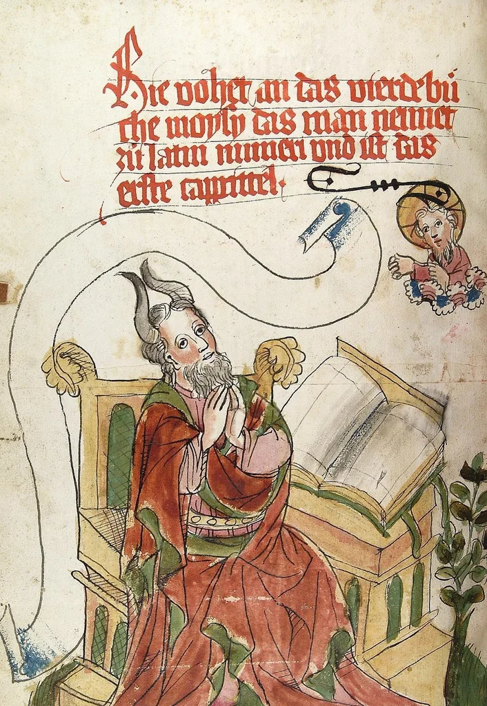 An illustration from AT (Bücher Mose, Josua, Richter), 1441, leaf 376