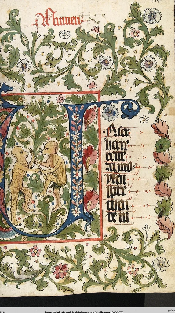An illustration from AT (Bücher Mose, Josua, Richter), 1441, leaf 377
