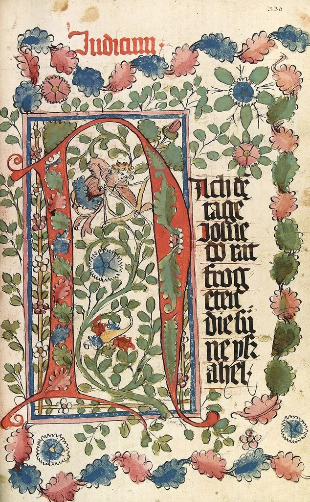 An illustration from AT (Bücher Mose, Josua, Richter), 1441, leaf 671
