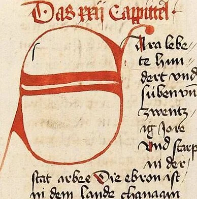 An illustration from AT (Bücher Mose, Josua, Richter), 1441, leaf 86