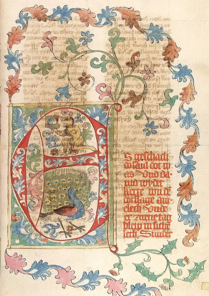 An illustration from AT ( Bücher der Könige, Paralipomenon I und II), 1441, leaf 99