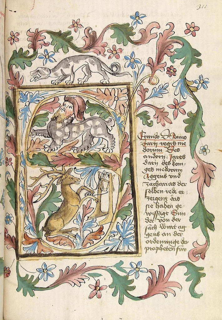 An illustration from AT (Jesaia, Jeremia, Baruch, Hesekiel, Daniel, 12 kleine Propheten), 1441, leaf 627