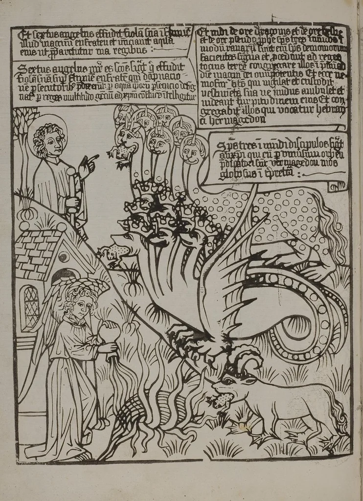 An illustration from Apokalypse, lat. (Blockbuch), 1469, leaf 72