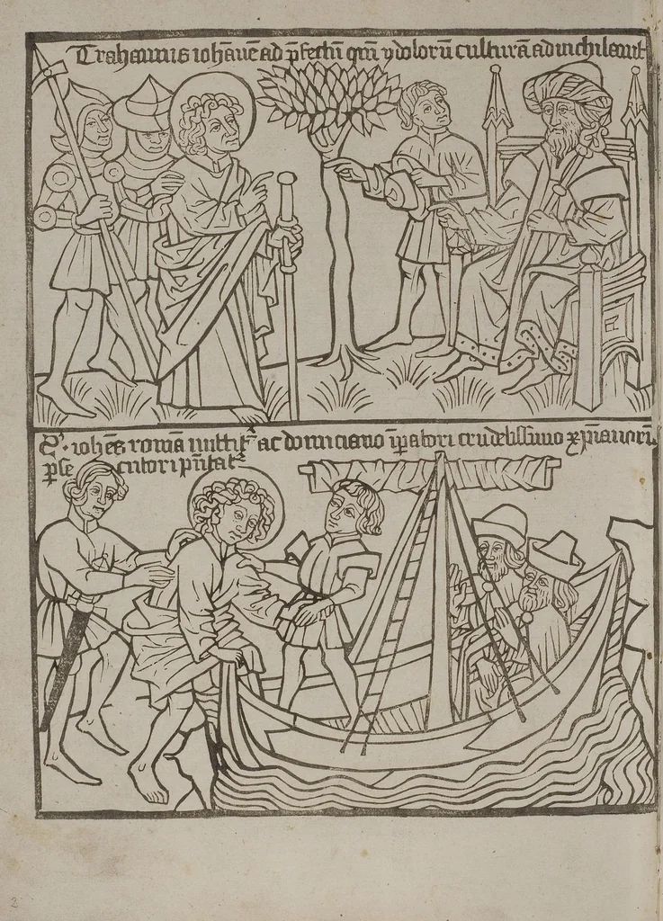 An illustration from Apokalypse, lat. (Blockbuch), 1469, leaf 8
