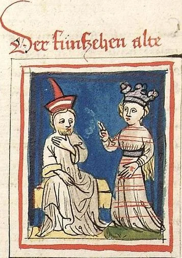 An illustration from Die 24 Alten, 1418, leaf 162
