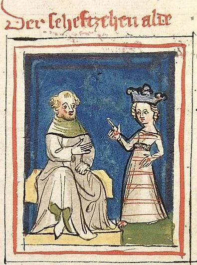 An illustration from Die 24 Alten, 1418, leaf 173