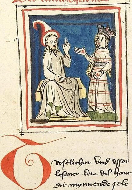 An illustration from Die 24 Alten, 1418, leaf 216