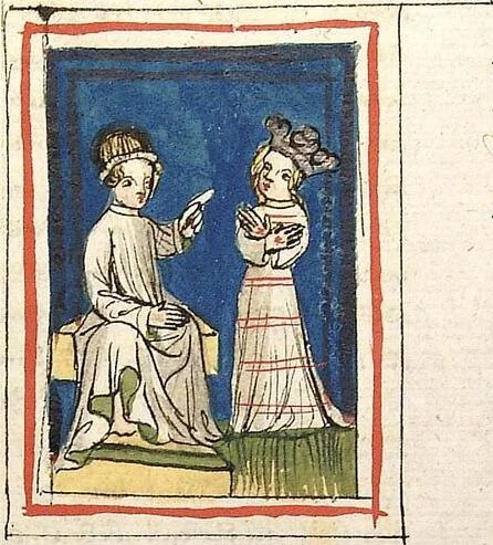 An illustration from Die 24 Alten, 1418, leaf 228