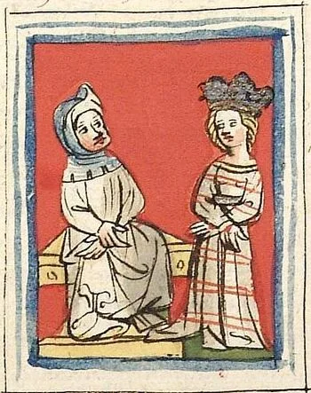 An illustration from Die 24 Alten, 1418, leaf 270