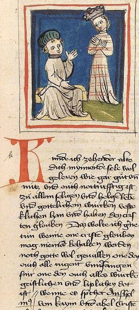 An illustration from Die 24 Alten, 1418, leaf 71