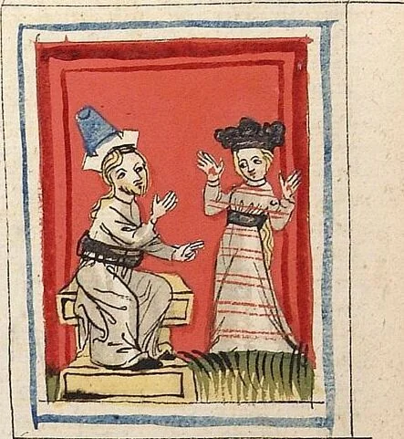 An illustration from Die 24 Alten, 1418, leaf 76