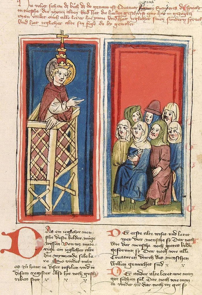 An illustration from Die 24 Alten, 1418, leaf 9