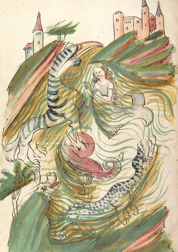 An illustration from Das Buch der Natur, 1442, leaf 390
