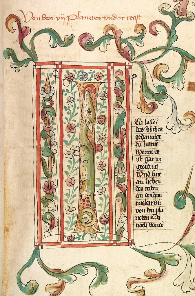 An illustration from Das Buch der Natur, 1442, leaf 93