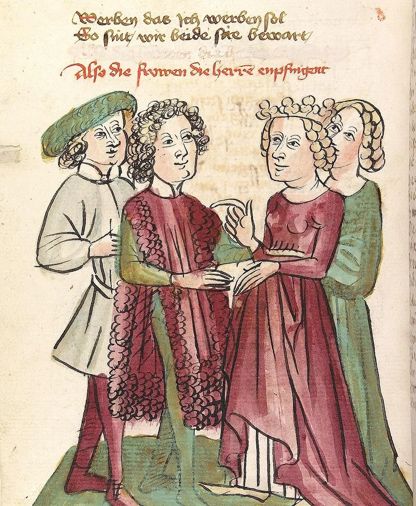 An illustration from 'Virginal', 1444, leaf 202