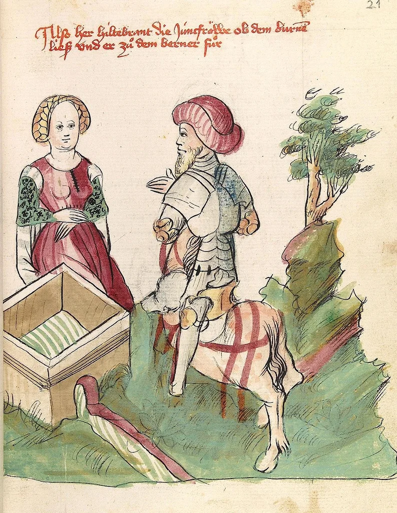 An illustration from 'Virginal', 1444, leaf 59