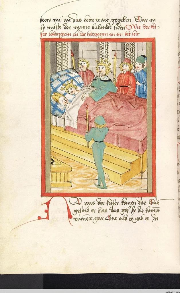 An illustration from 'Lohengrin' ; 'Friedrich von Schwaben', 1470, leaf 130