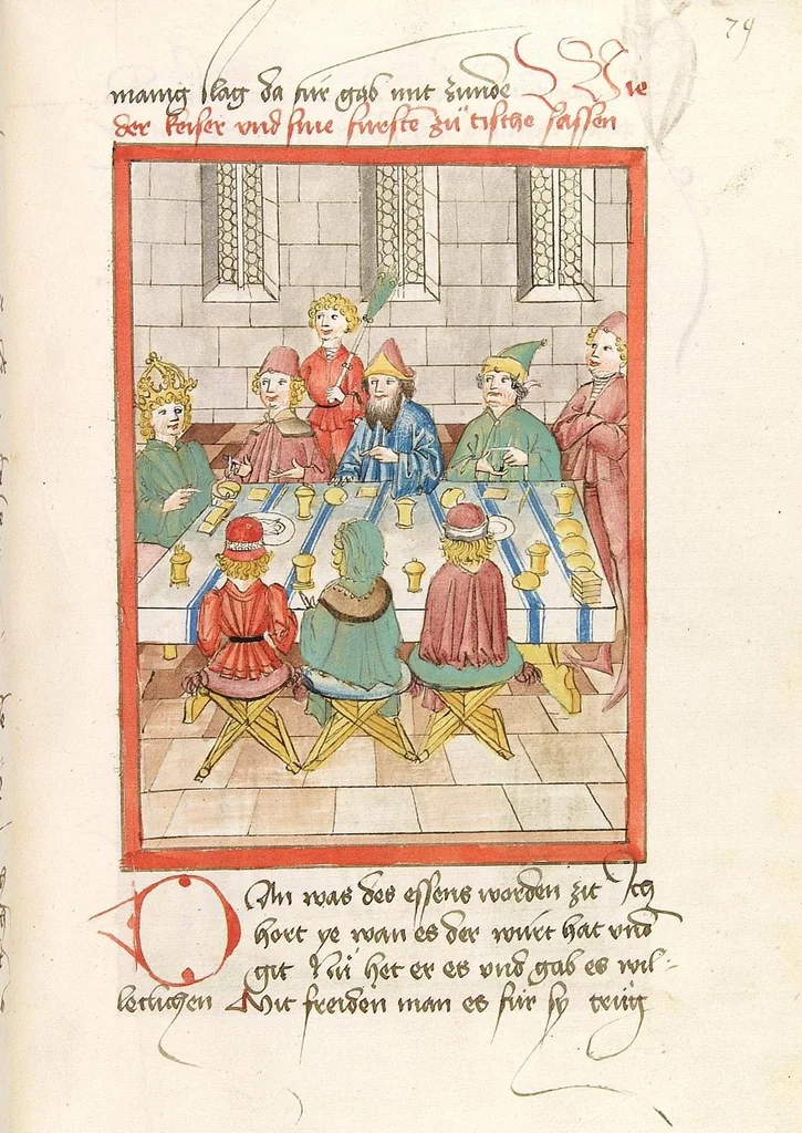 An illustration from 'Lohengrin' ; 'Friedrich von Schwaben', 1470, leaf 173
