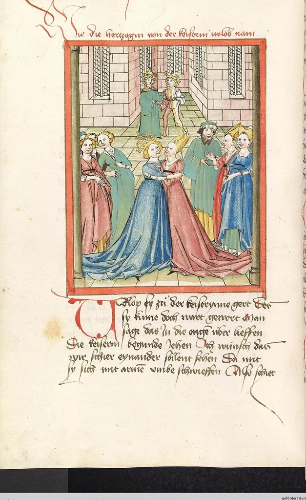 An illustration from 'Lohengrin' ; 'Friedrich von Schwaben', 1470, leaf 180