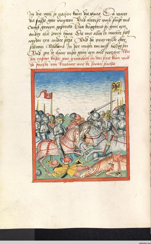 An illustration from 'Lohengrin' ; 'Friedrich von Schwaben', 1470, leaf 278
