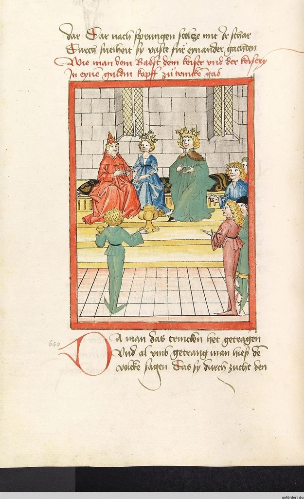 An illustration from 'Lohengrin' ; 'Friedrich von Schwaben', 1470, leaf 318