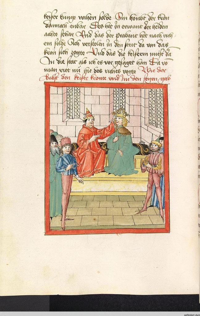 An illustration from 'Lohengrin' ; 'Friedrich von Schwaben', 1470, leaf 322