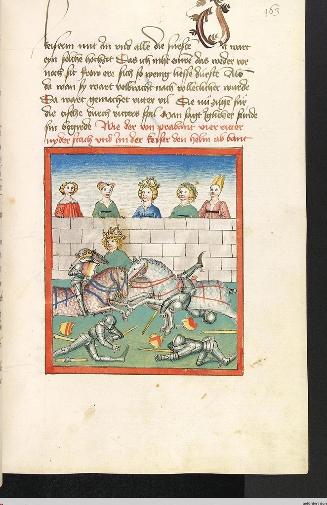 An illustration from 'Lohengrin' ; 'Friedrich von Schwaben', 1470, leaf 341