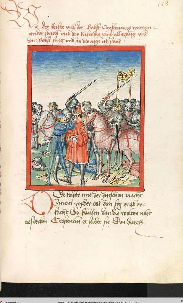 An illustration from 'Lohengrin' ; 'Friedrich von Schwaben', 1470, leaf 371