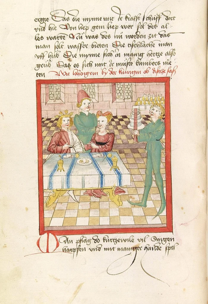 An illustration from 'Lohengrin' ; 'Friedrich von Schwaben', 1470, leaf 60
