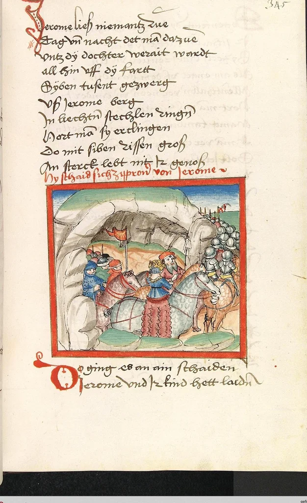 An illustration from 'Lohengrin' ; 'Friedrich von Schwaben', 1470, leaf 711