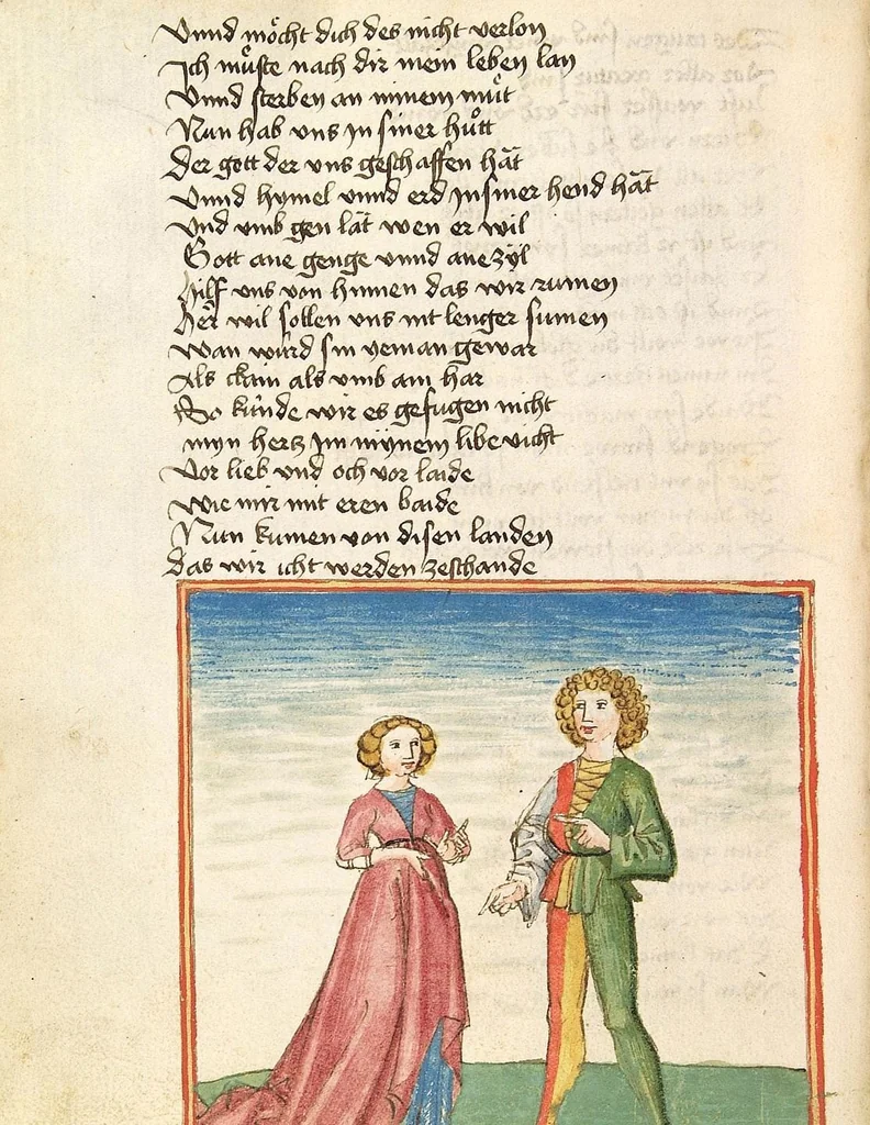 An illustration from Die Heidin, 1470, leaf 110