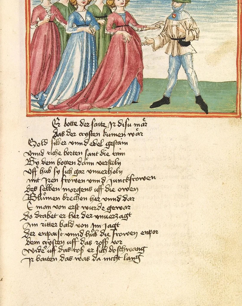 An illustration from Die Heidin, 1470, leaf 113